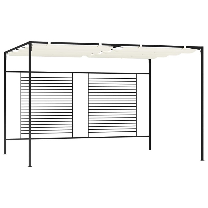Pavilion gradina acoperis retractabil crem 3x4x2 vidaXL,3 m 180 g/m², 49.65 kg