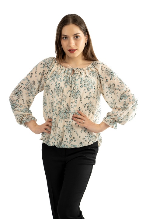 Bluza dama 2371, Ivoire/Bleu, One Size