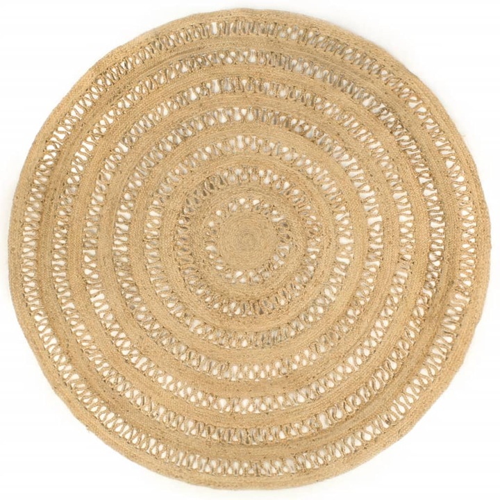 Covor manual din iuta impletita vidaXL, 210 cm, 8.1 kg