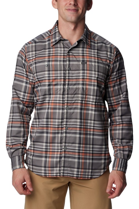 Camasa de drumetie Columbia Silver Ridge Utility Lite Plaid Long Sleeve Shirt, Gri
