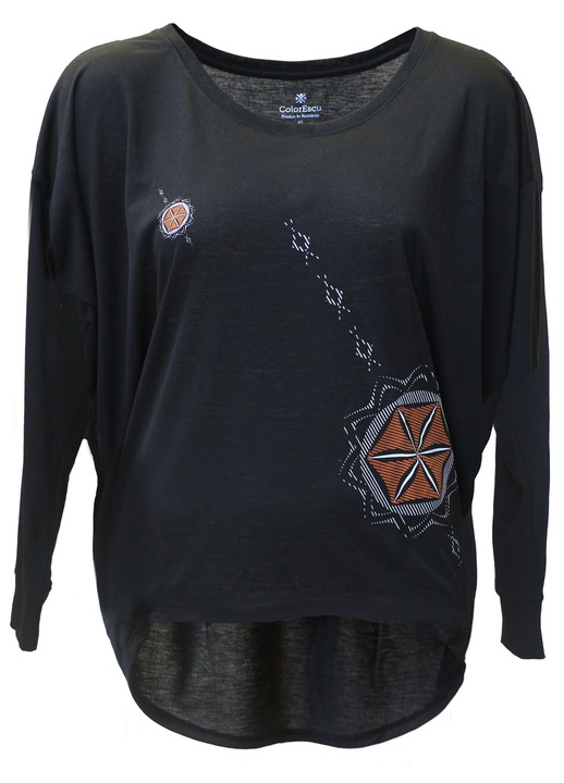 Bluza Simbol Floarea Vietii, dama, material subtire, culoare neagra, CIR116 3032