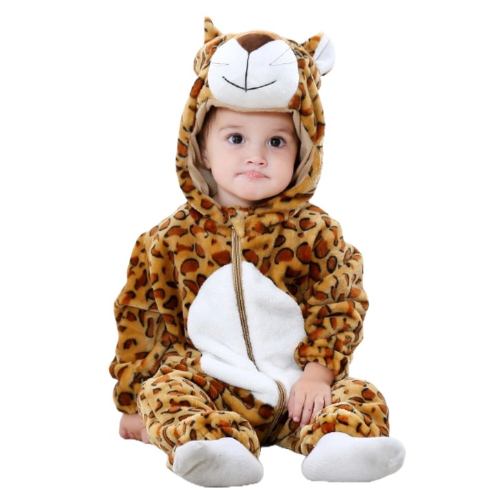 Kigurumi gyerek pizsama WildFashion, Polár, Állatmintás, Állati nyomat