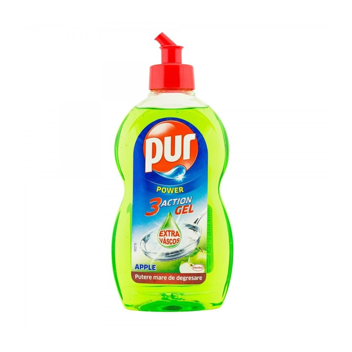 Detergent, Pur Pentru Vase Lichid 450ML Apple