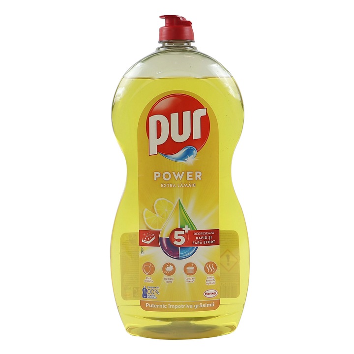 Detergent Pur Pentru Vase Lichid 450ML Lemon