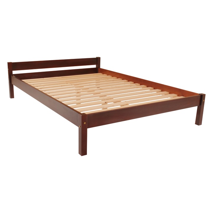 Pat matrimonial Transilvan, Sally, Lemn Masiv, Model 2/1, 140x200 cm, Cires