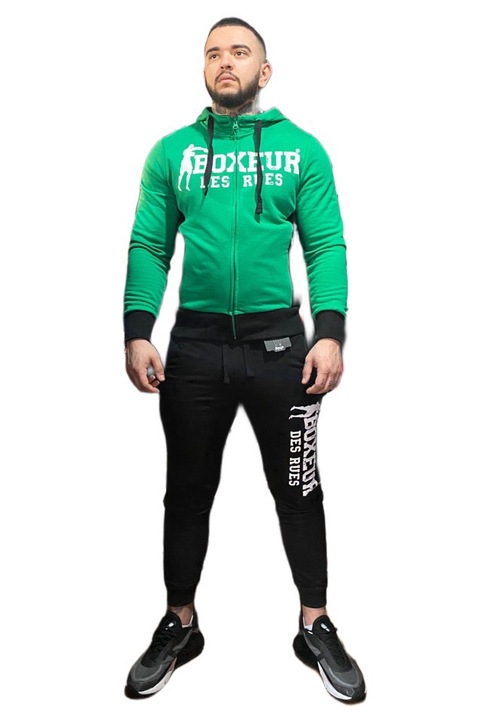 Мъжки анцуг, Boxeur des Rues, класически памук, зелен с черно, Зелен/Черен