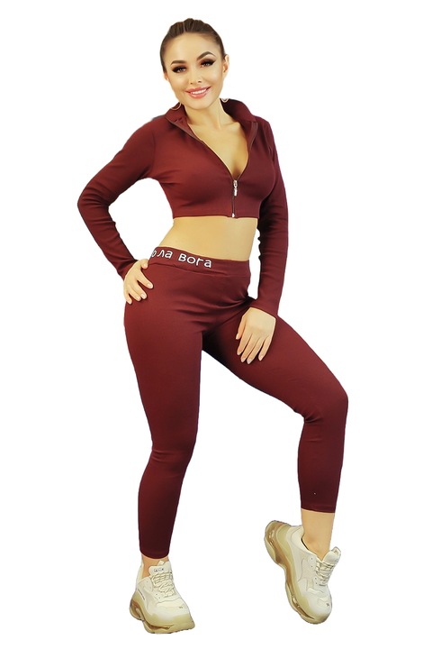 Compleu dama, WildFashion, Bumbac, 4888, Visiniu