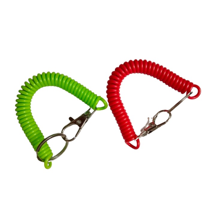 2 db kulcstartó készlet, műanyag, vízálló, zöld/piros