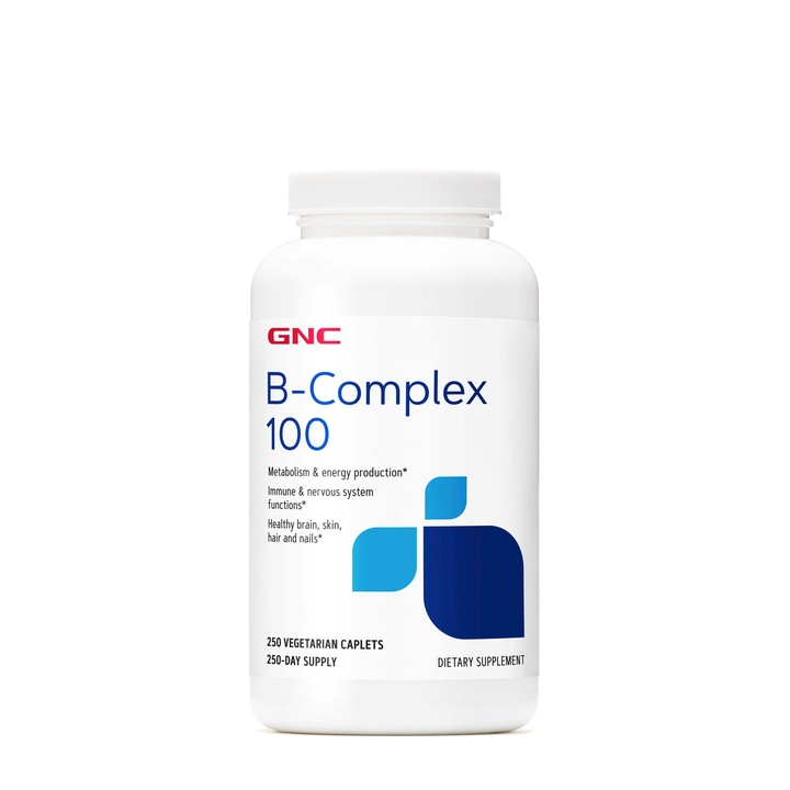 B-Complex 100, Complex de Vitamine B, GNC, 250 tablete