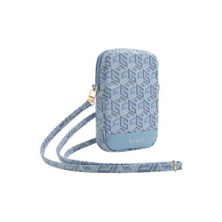 Kézitáska, Guess, Ökológiai bőr, 19x12x3,8cm, Kék