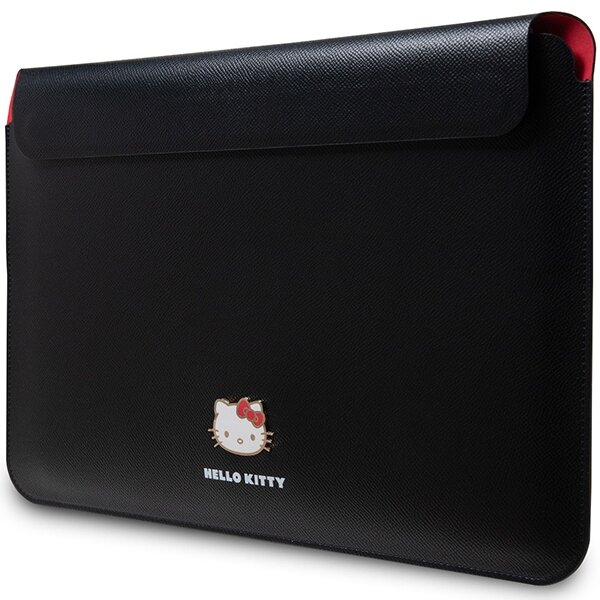 Husa laptop, Hello Kitty, PU, 38x30x3 cm, Negru