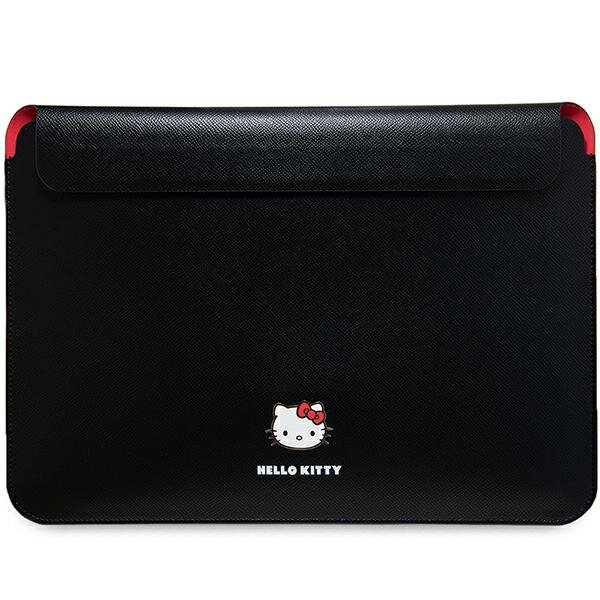 Husa laptop, Hello Kitty, PU, 38x30x3 cm, Negru