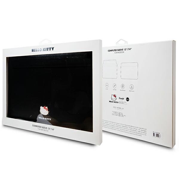 Husa laptop, Hello Kitty, PU, 38x30x3 cm, Negru