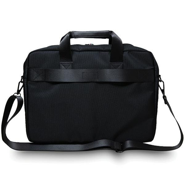 Geanta laptop, BMW, Carbon Red Stripes, Piele ecologica, 16", 31x41x6cm, Negru