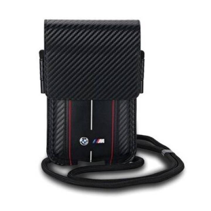 Чанта BMW, найлонова, 18x11x2,5 см, черна