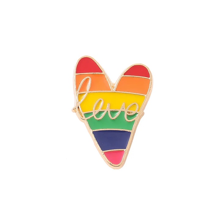 Ikonikus Pride LMBTQ Jelvény, Fém, Színes