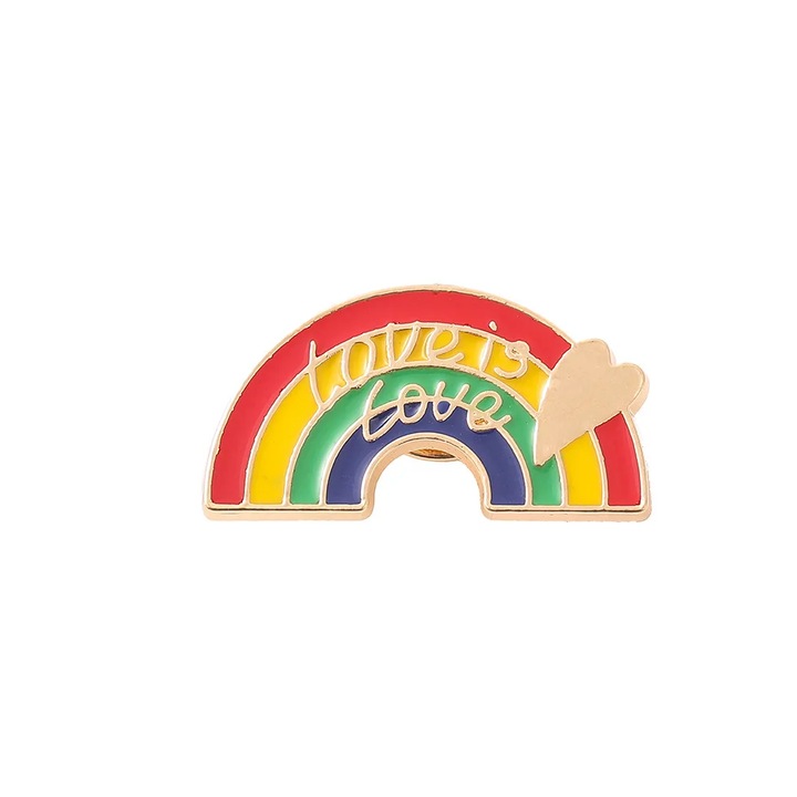Insigna Pride LGBTQ, Fém, Többszínű