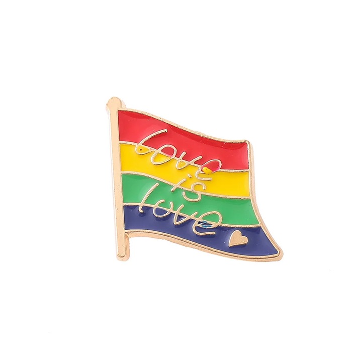 Insigna Pride LMBTQ, Fém, Többszínű