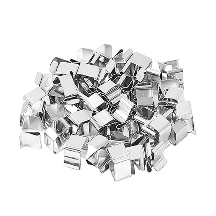 50 db-os rögzítő klipsz készlet, BOMSTOM, acél, 210 mm, ezüst