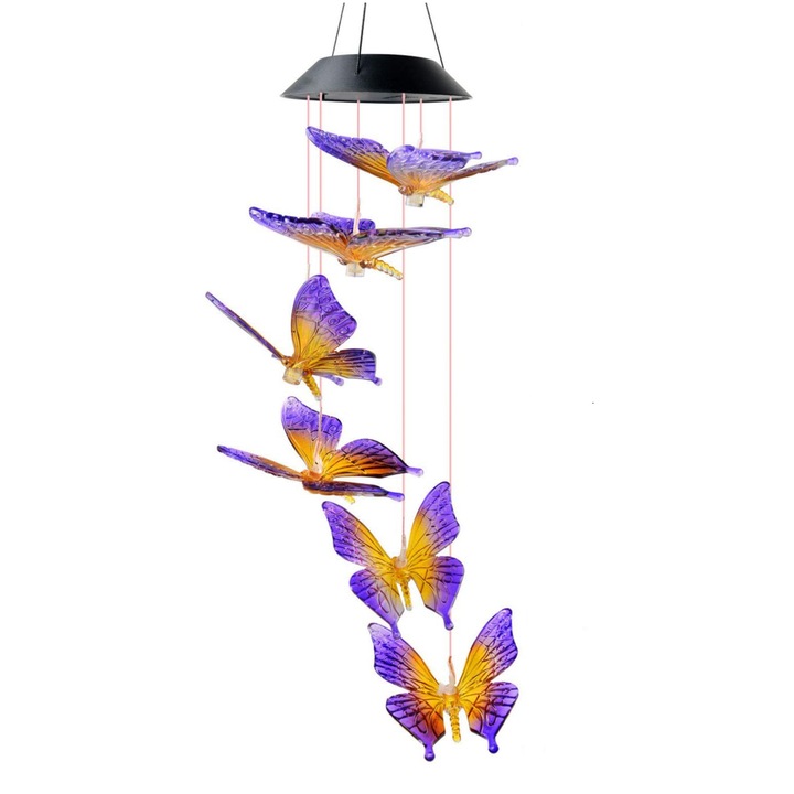 Lampa solara, Model Fluturi, ABS, IP64, 29 inch, Multicolor