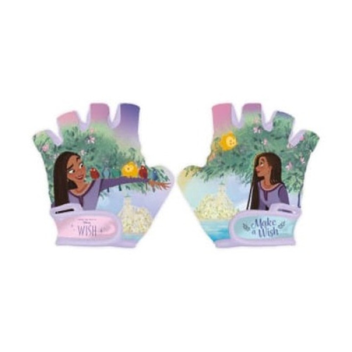 Gyermek kerékpáros kesztyű, Seven Disney, Poliészter, Többszínű, S