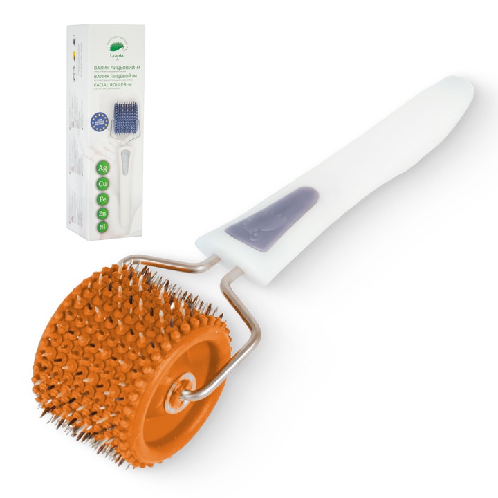 Aparat masaj facial, Lyapko, Portocaliu/Alb