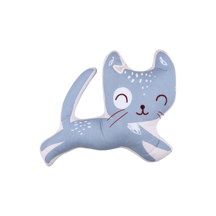 Lovely Casa dekorpárna, Kitty Zoeline, 45 cm, pamut, kék