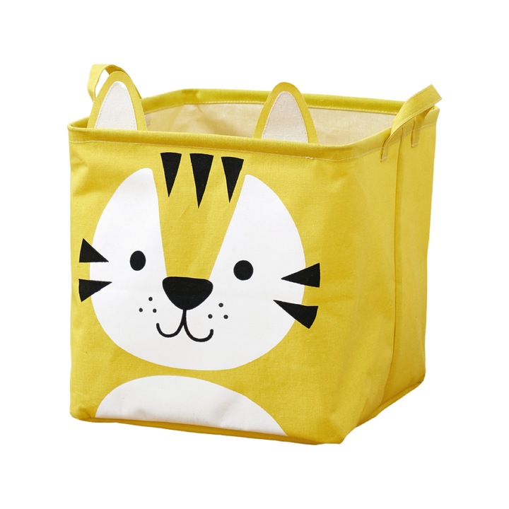 Cos jucarii patrat, Dream creations, Galben, 33 x 34 cm