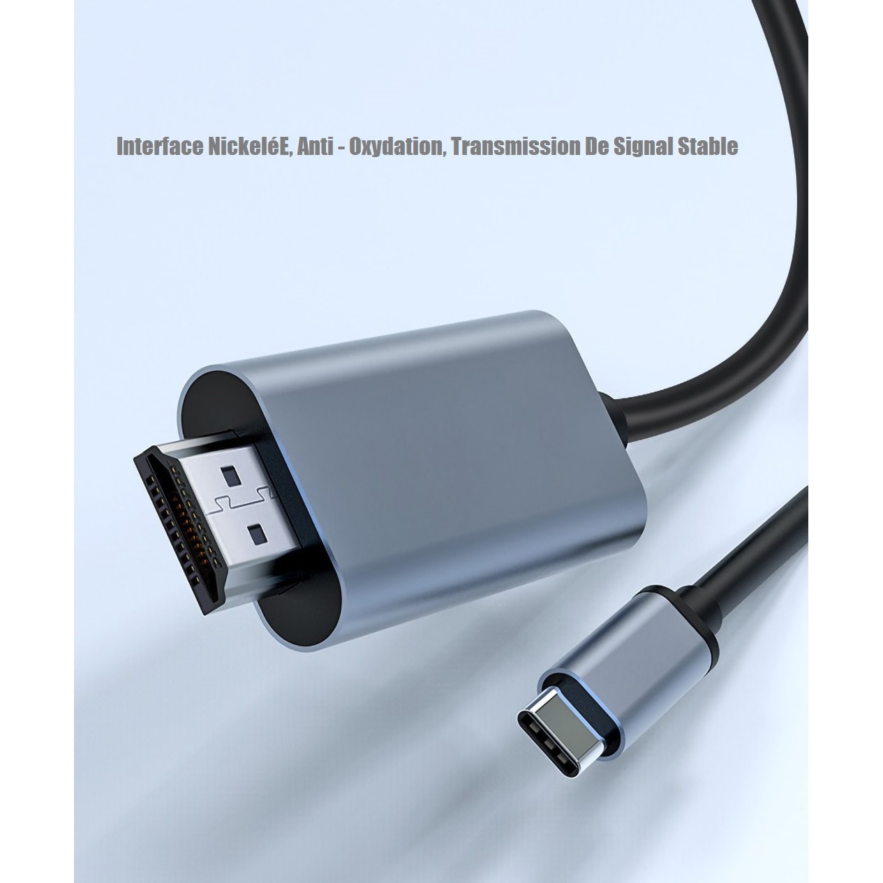Cablu adaptor, USB-C/HDMI 4K 60Hz, 2m, Negru/Argintiu - eMAG.ro
