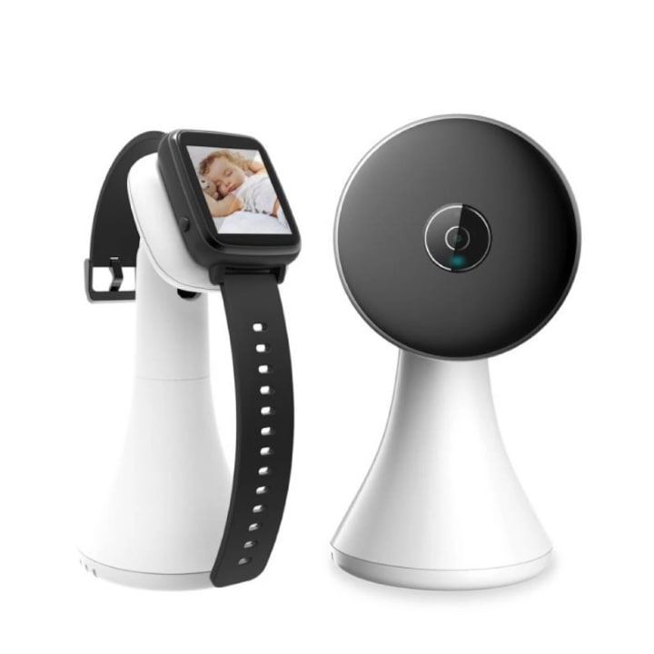 Безжичен бебефон с интелигентен часовник, аудио видео камера за наблюдение на бебета, наблюдение на температурата, инфрачервено нощно виждане, двупосочна комуникация, песни, бяло, DenisNetwork™