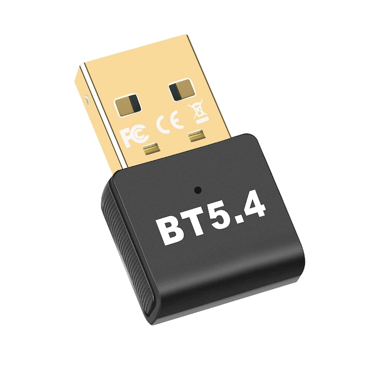 Безжичен адаптер, Bluetooth 5.4, USB, черен