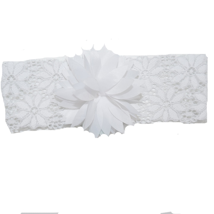 Лента за глава за момиче Mini Junior MJ0405A-1-3, Бяла 38 CM Стандартна