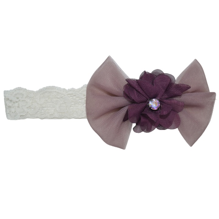 Лента за глава за момиче Mini Junior MJ0405M-3-6, Лилава 40 CM Стандартна