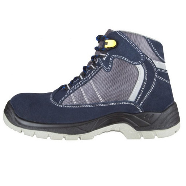 Bocanci de protectie cu bombeu metalic, talpa Injectata PU, piele intoarsa ETP, marimea 43