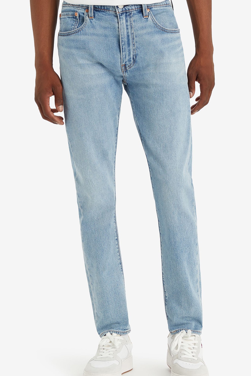 Levi's, Blugi slim fit cu croiala conica 512™, Alb murdar, Albastru deschis, W33-L32