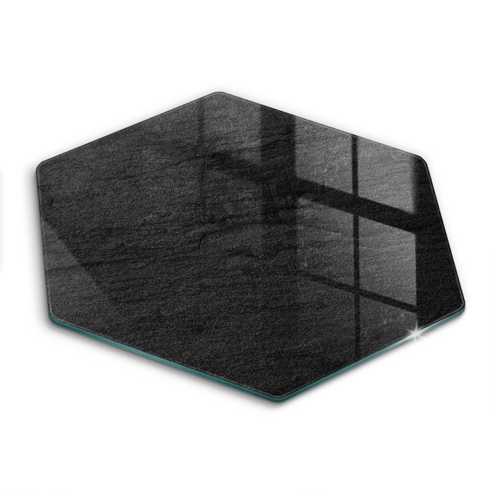 Tocator de bucatarie, Wallfluent, din sticla, h40 cm, Textura de stanca, Negru, 010010520090000050674