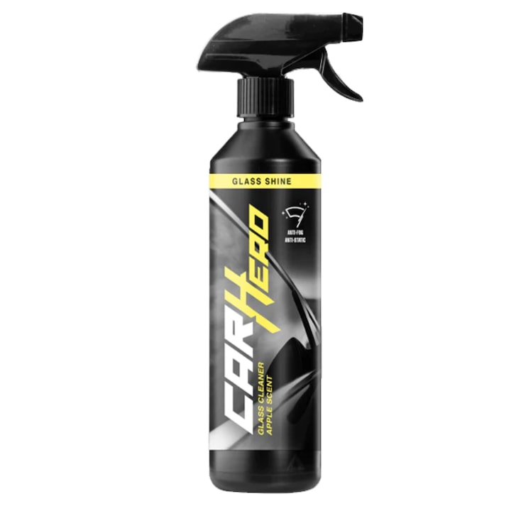 Solutie Profesionala de Curatat Parbrizul, Sticla si Geamuri, Glass Shine, Car Hero, Detailing Auto, 500ml