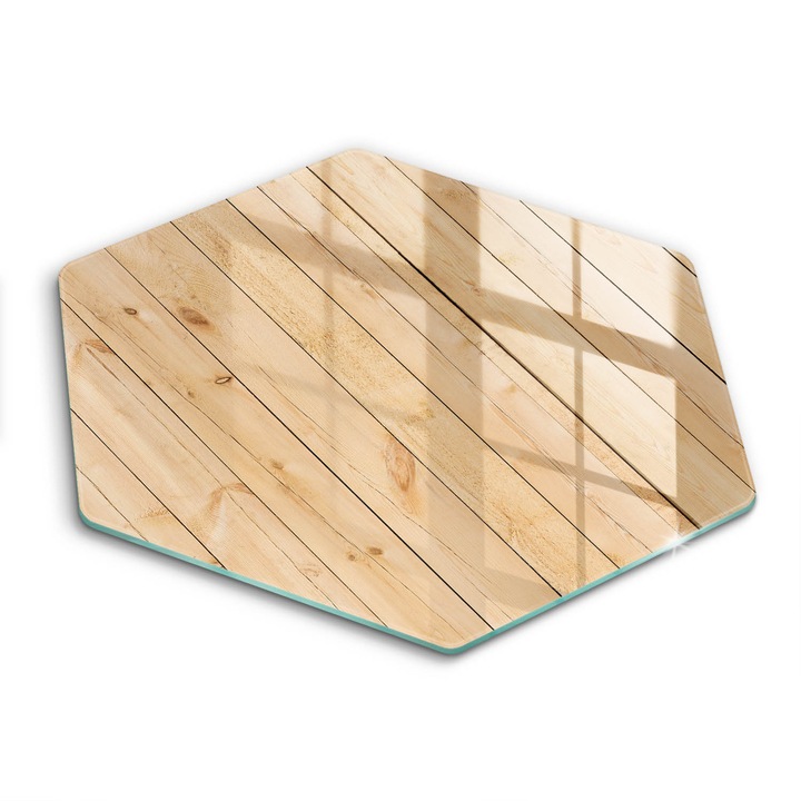 Üveg vágódeszka, Wallfluent, Finom fa táblák, h40 cm, Fehér