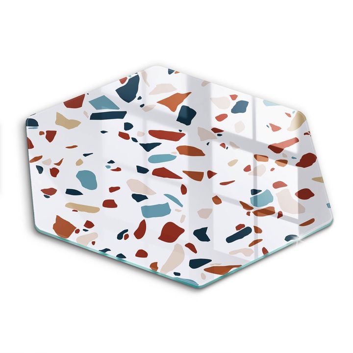 Tocator de bucatarie, Wallfluent, din sticla, h40 cm, Piatra decorativa, Multicolor, 010010520090000077410