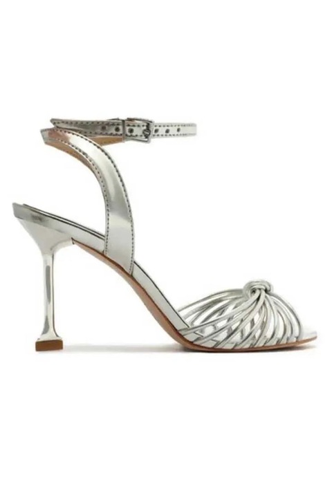 Sandale dama, Schutz, Piele naturala, Argintiu, 38EU