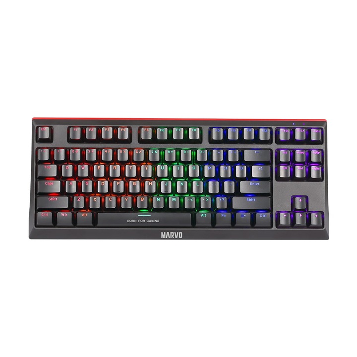 Клавиатура Marvo механична геймърска клавиатура Gaming Mechanical keyboard KG953G - Blue switches, 87 keys TKL, RGB MARVO-KG953G