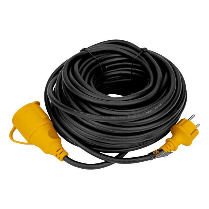 Удължител Denzel, 30 м, 1 гнездо, IP44, H05RR-F, 3G*1, 5 мм, 16A