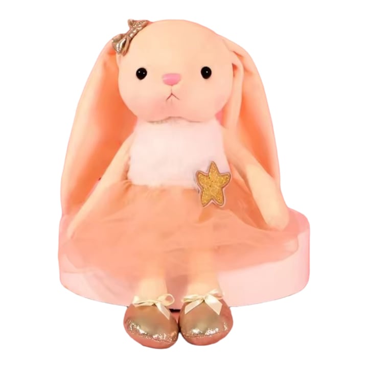 Плюшена играчка, Зайче Балерина, Malvys®, Праскова, 35 см