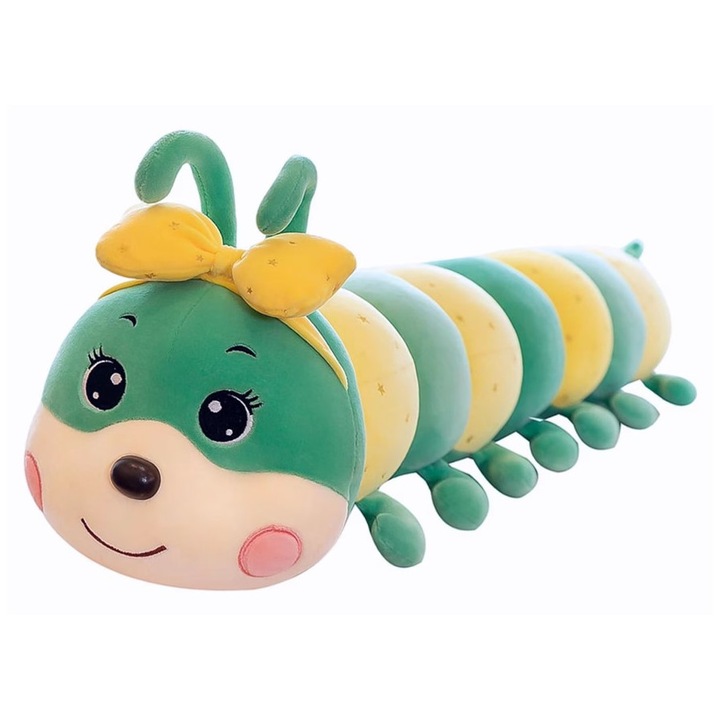 Jucarie de plus Malvys®, Omida Cozy, Verde/Galben, 80 cm