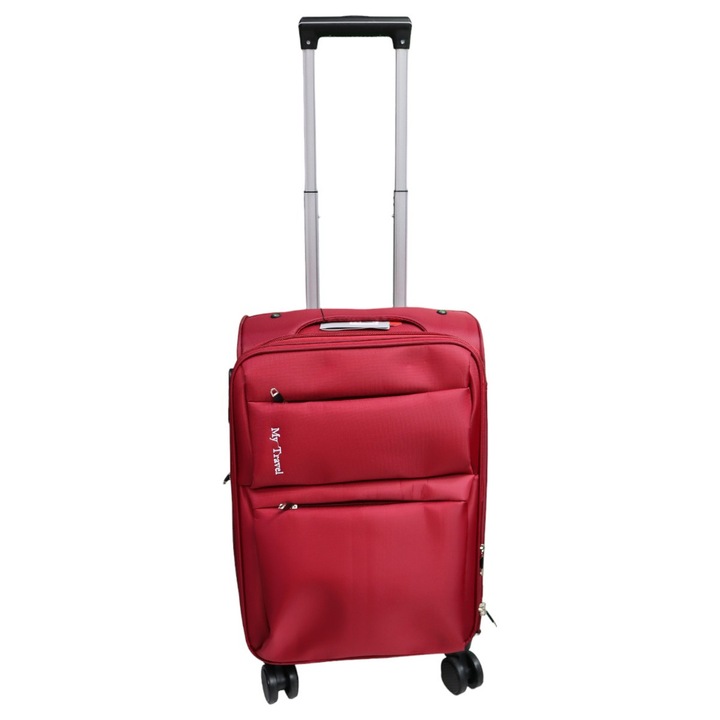 Troler My Travel B-001, dimensiune mica 20", 4 roti pivotante, 50x35x25cm, red
