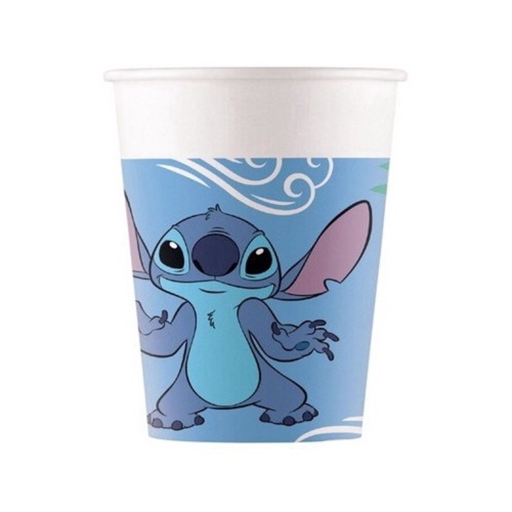 Set 8 pahare party carton Stitch 200ml, Procos