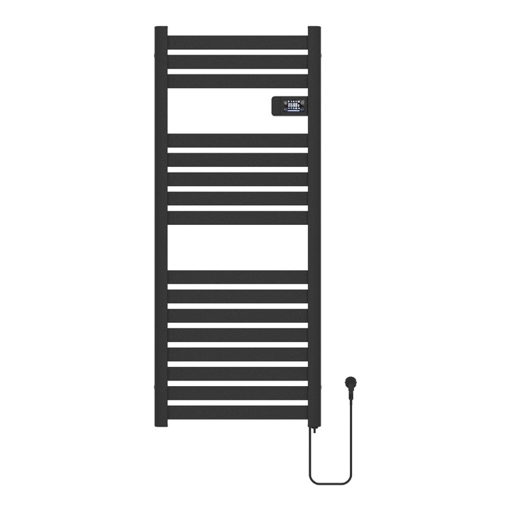 Radiator electric, pro.tec, PXAF-0203 Ringebu, 120 x 50 x 4,3 cm, aluminiu, 500 W, negru, cu 16 elementi
