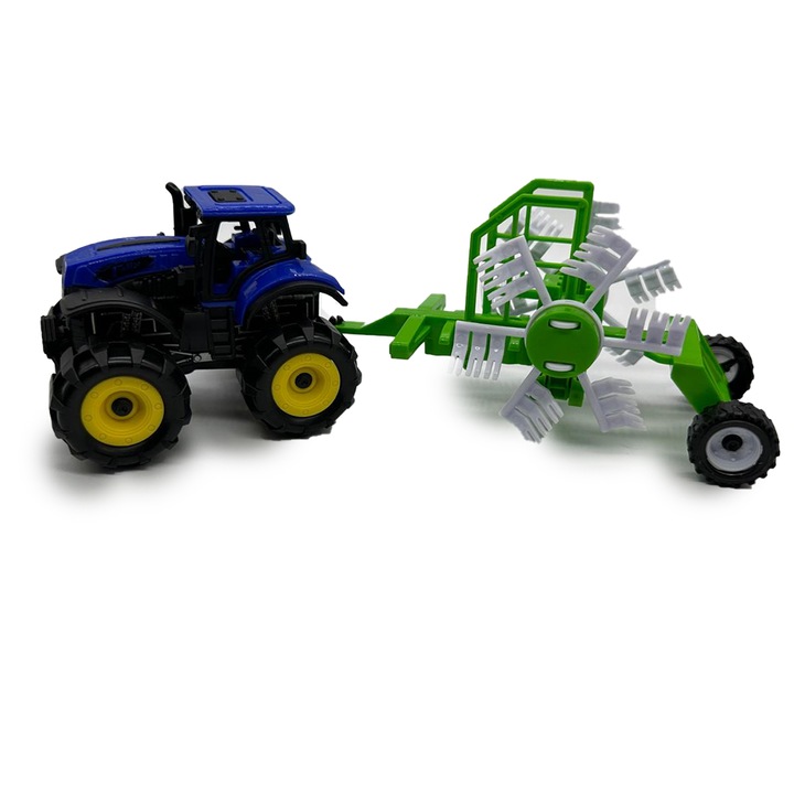 Tractor de jucarie, cu utilaj agricol, 25 cm, Vision XXI