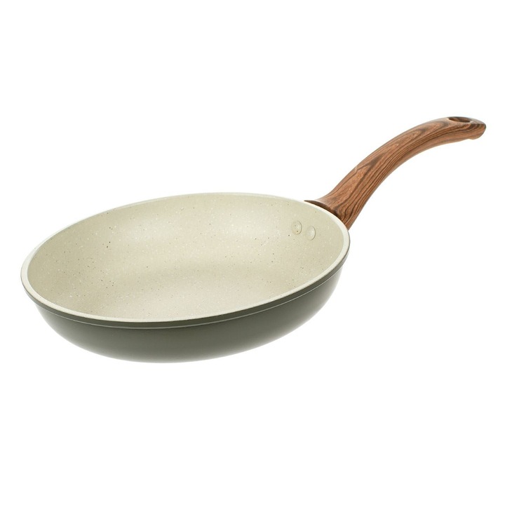 Olive Shopiens® зелен тиган с незалепващо покритие, с ергономична дръжка и 3 слоя, 24 см