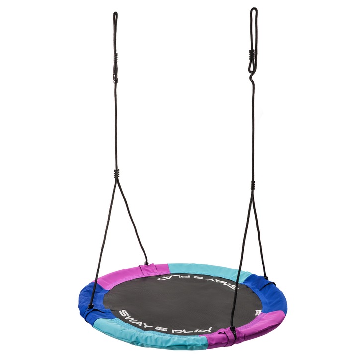 Leagan rotund tip cuib de barza suspendat Blue/Violet 110cm